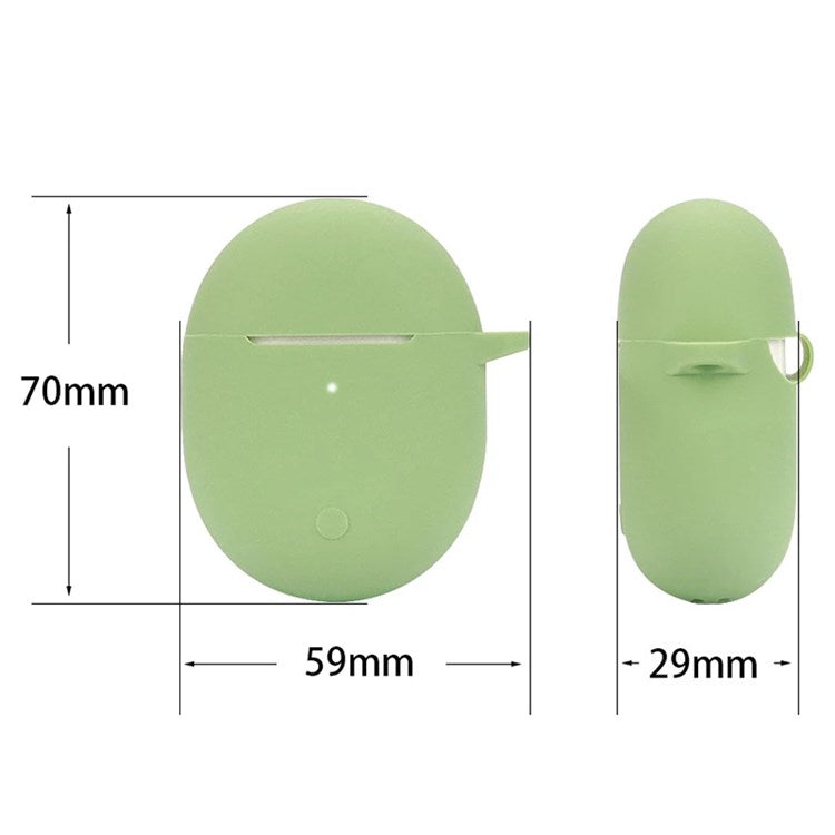 Dust-proof Earphone Silicone Case for Redmi Buds 4, Bluetooth Earbuds Charging Box Anti-scratch Cover with Hanging Buckle - Yellow