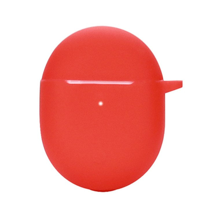 Dust-proof Earphone Silicone Case for Redmi Buds 4, Bluetooth Earbuds Charging Box Anti-scratch Cover with Hanging Buckle - Red