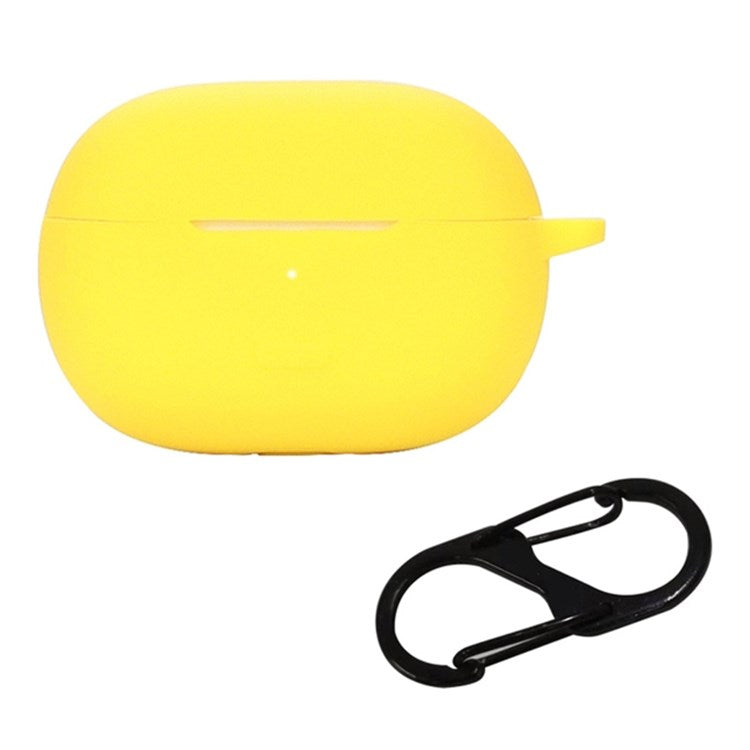For Redmi Buds 4 Pro Earbuds Silicone Cover Bluetooth TWS Earphone Protective Sleeve Case with Anti-lost Buckle - Yellow