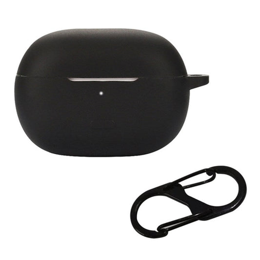 For Redmi Buds 4 Pro Earbuds Silicone Cover Bluetooth TWS Earphone Protective Sleeve Case with Anti-lost Buckle - Black