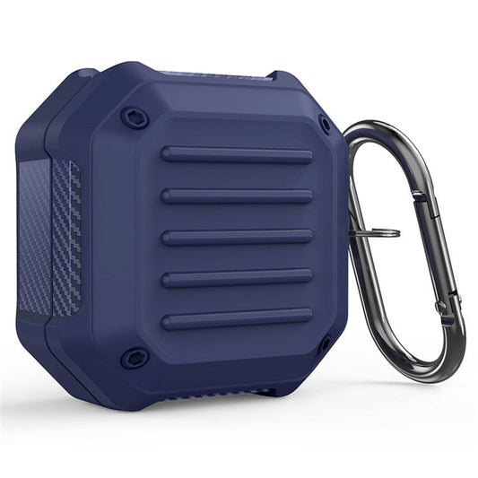 TPU + PC Anti-drop Earbuds Case Protector for Samsung Galaxy Buds2/Buds Live/Buds Pro Shock-resistant Portable Earphone Charging Case Cover with Buckle - Blue