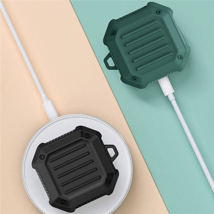 TPU + PC Anti-drop Earbuds Case Protector for Samsung Galaxy Buds2/Buds Live/Buds Pro Shock-resistant Portable Earphone Charging Case Cover with Buckle - Blue