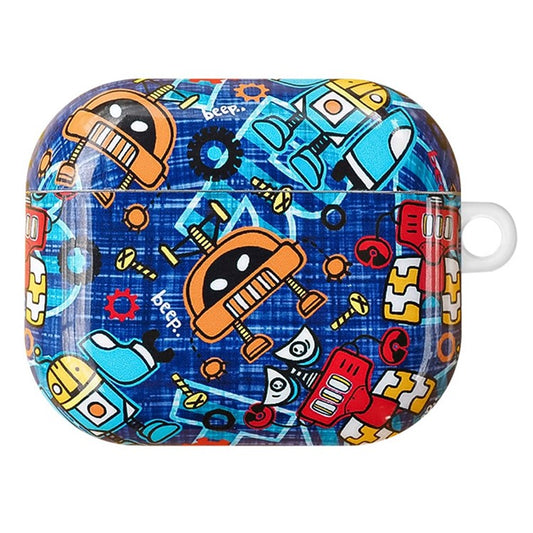 For Apple AirPods 3 IMD Stylish Pattern Protective Cover Earphone Charging Box Drop-proof TPU Case - Robot