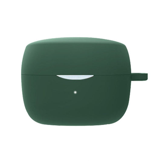 Silicone Case for Baseus Bowie WM02 TWS Bluetooth Earbuds, Earphone Charging Case Drop-proof Cover with Hanging Buckle - Blackish Green
