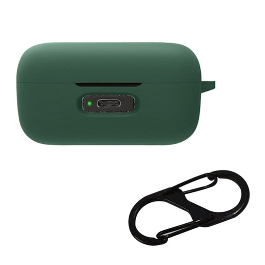 For Sennheiser Momentum True Wireless 3 Silicone Case Bluetooth Earphone Protective Cover with Anti-lost Buckle - Blackish Green