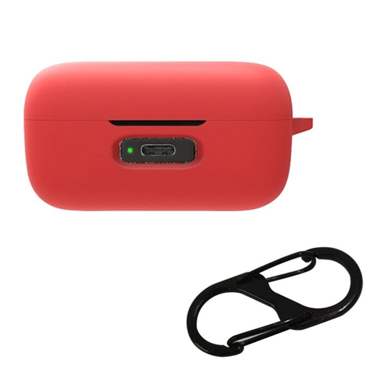 For Sennheiser Momentum True Wireless 3 Silicone Case Bluetooth Earphone Protective Cover with Anti-lost Buckle - Red