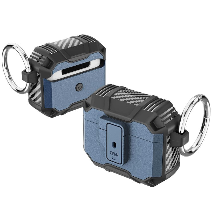 Earphone Case Cover for Apple AirPods 3 Soft TPU+PC Protective Case - Sapphire/Black