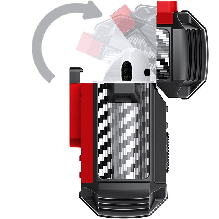 For Apple AirPods with Charging Case (2016)/(2019)/AirPods with Wireless Charging Case (2019) PC+Silicone Earphone Case Shell One-button Easy Opening Lid - Purple