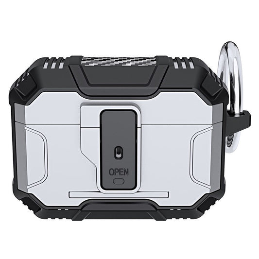 Earbuds Charging Case Protector for Apple AirPods Pro Headset Cover Soft TPU+PC Scratch Resistant Case - Silver