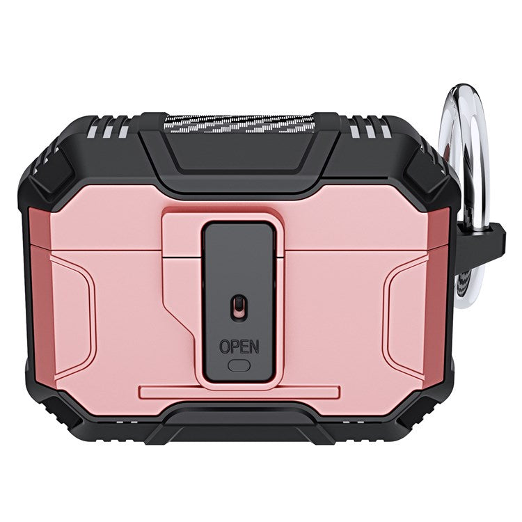 Earbuds Charging Case Protector for Apple AirPods Pro Headset Cover Soft TPU+PC Scratch Resistant Case - Pink