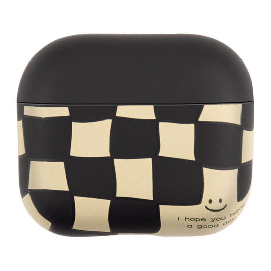 For Apple AirPods 3 TPU Water Transfer Printing Earphone Charging Case Shockproof Protective Cover - Checker