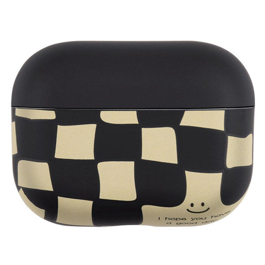 For Apple AirPods Pro Water Transfer Printing TPU Earphone Charging Case Anti-fall Protective Cover - Checker