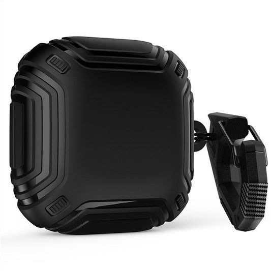 For Beats Fit Pro Charging Case Cover Anti-Drop Headset Protector Soft TPU Shockproof Case with Hook - Black