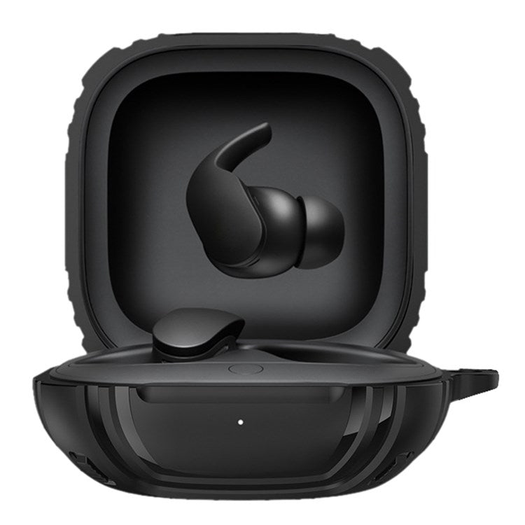 For Beats Fit Pro Charging Case Cover Anti-Drop Headset Protector Soft TPU Shockproof Case with Hook - Black