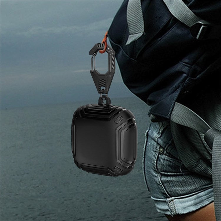 For Beats Fit Pro Charging Case Cover Anti-Drop Headset Protector Soft TPU Shockproof Case with Hook - Black