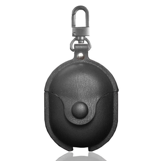 For Xiaomi Redmi AirDots S Charging Case Cover Anti-Drop Headset Protector Shockproof Leather Case with Hook - Black