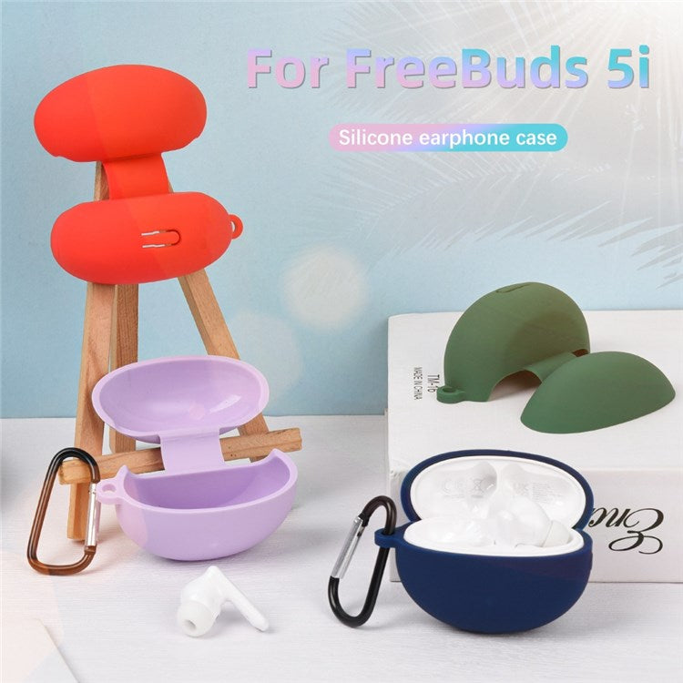 For Huawei FreeBuds 5i Bluetooth Earphone Silicone Protective Case Anti-drop Cover - Midnight Blue
