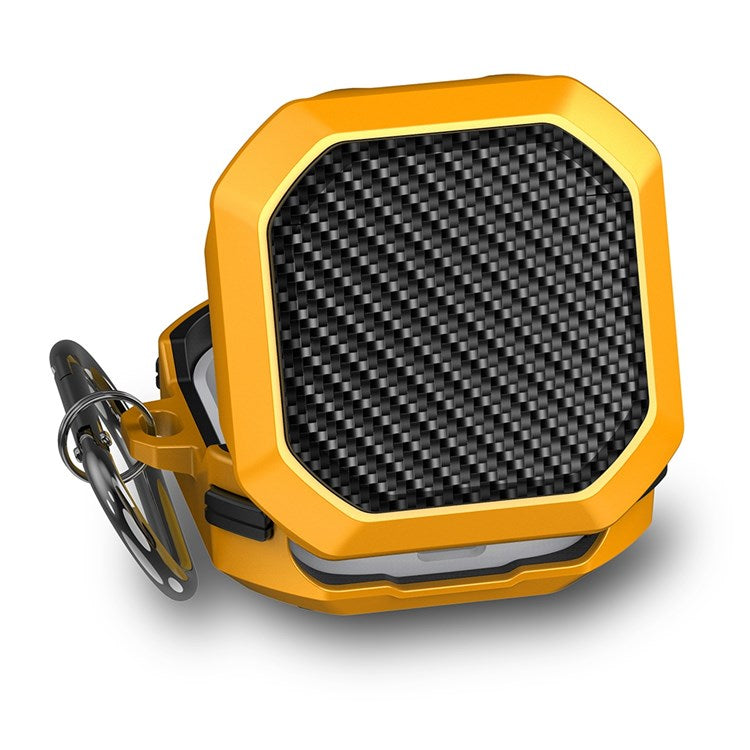 For Samsung Buds Live / Buds2 / Buds 2 Pro  / Buds Pro Anti-Drop Case Thunder Carbon Fibre Texture Earbuds Charging Case Cover Soft TPU+PC Protector - Yellow