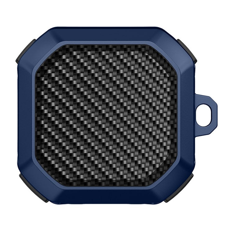 For Samsung Buds Live / Buds2 / Buds 2 Pro  / Buds Pro Anti-Drop Case Thunder Carbon Fibre Texture Earbuds Charging Case Cover Soft TPU+PC Protector - Black  /  Blue