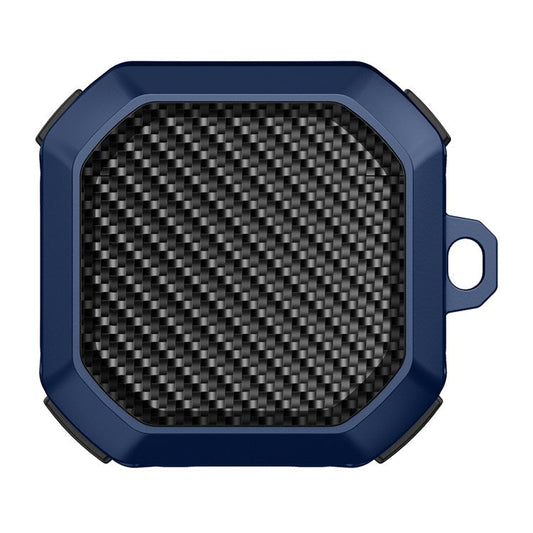 For Samsung Buds Live / Buds2 / Buds 2 Pro  / Buds Pro Anti-Drop Case Thunder Carbon Fibre Texture Earbuds Charging Case Cover Soft TPU+PC Protector - Black  /  Blue