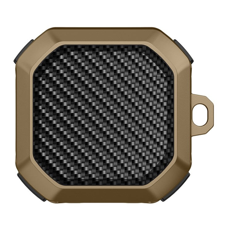 For Samsung Buds Live / Buds2 / Buds 2 Pro  / Buds Pro Anti-Drop Case Thunder Carbon Fibre Texture Earbuds Charging Case Cover Soft TPU+PC Protector - Black  /  Brown