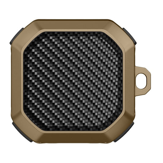 For Samsung Buds Live / Buds2 / Buds 2 Pro  / Buds Pro Anti-Drop Case Thunder Carbon Fibre Texture Earbuds Charging Case Cover Soft TPU+PC Protector - Black  /  Brown