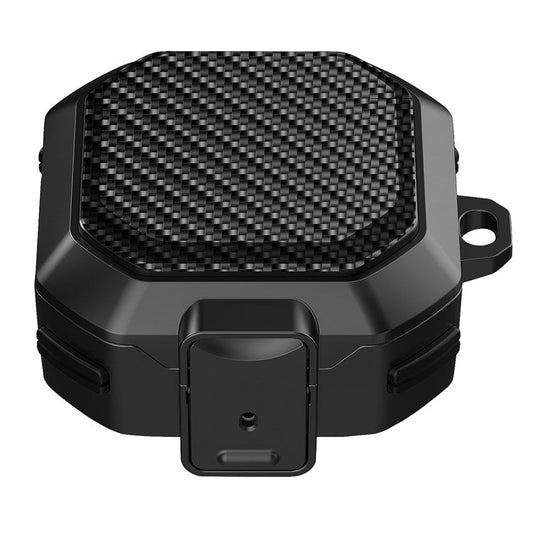 For Samsung Buds Live / Buds2 / Buds 2 Pro  / Buds Pro Carbon Fibre Texture Shockproof Case Earbuds Charging Case Cover Soft TPU+PC Headset Protector - Black