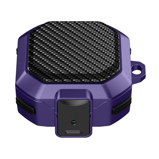 For Samsung Buds Live  /  Buds2  /  Buds 2 Pro   /  Buds Pro Carbon Fibre Texture Shockproof Case Earbuds Charging Case Cover Soft TPU+PC Headset Protector - Purple