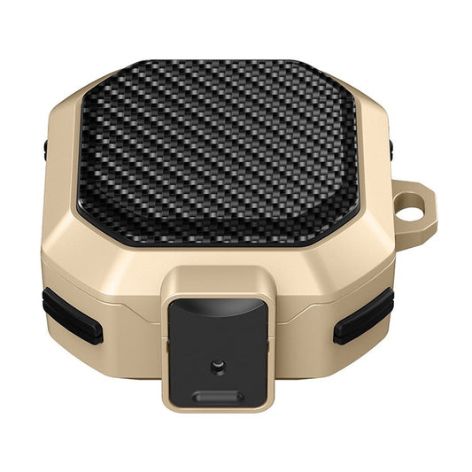For Samsung Buds Live  /  Buds2  /  Buds 2 Pro   /  Buds Pro Carbon Fibre Texture Shockproof Case Earbuds Charging Case Cover Soft TPU+PC Headset Protector - Gold
