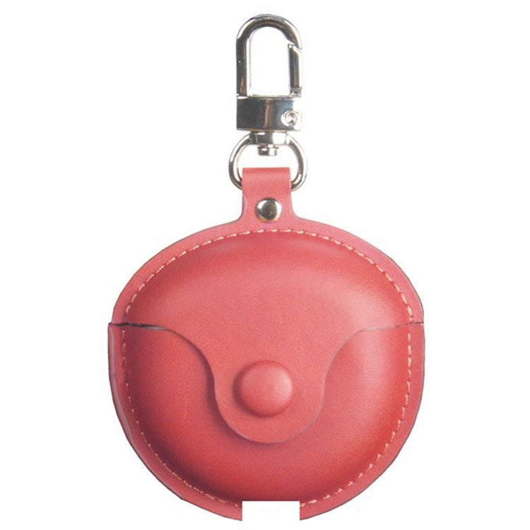 For Huawei FreeBuds 4 / 4E Crazy Horse Texture PU Leather Protective Case Bluetooth Earphone Anti-drop Anti-lost Cover - Red