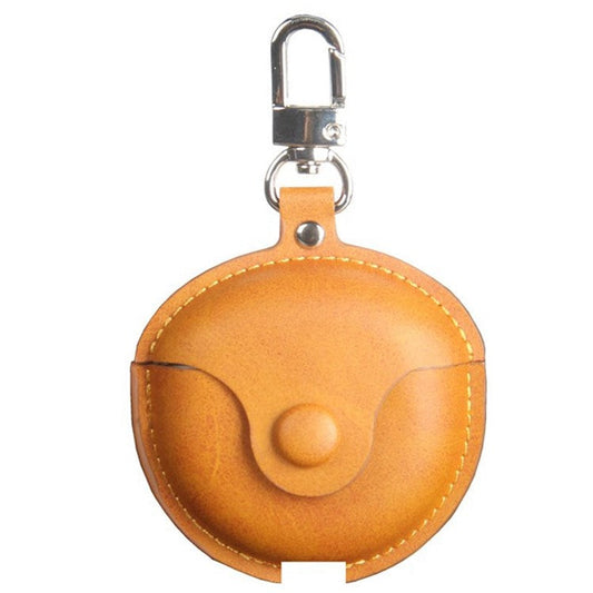 For Huawei FreeBuds 4 / 4E Crazy Horse Texture PU Leather Protective Case Bluetooth Earphone Anti-drop Anti-lost Cover - Khaki