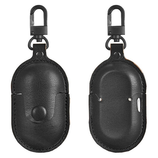 For Samsung Galaxy Buds+ PU Leather Protective Fine Textured Earphone Anti-scratch Cover - Black