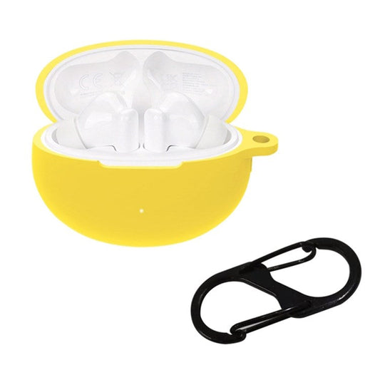 For Huawei FreeBuds 5i Bluetooth Earphone Silicone Case Anti-drop Anti-scratch Protective Cover with Anti-lost Buckle - Yellow