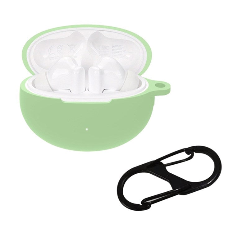 For Huawei FreeBuds 5i Bluetooth Earphone Silicone Case Anti-drop Anti-scratch Protective Cover with Anti-lost Buckle - Matcha Green