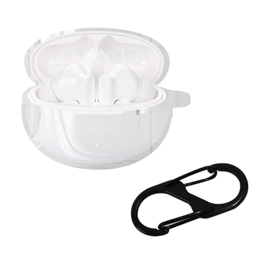 For Huawei FreeBuds 5i Bluetooth Earphone Silicone Case Anti-drop Anti-scratch Protective Cover with Anti-lost Buckle - Transparent