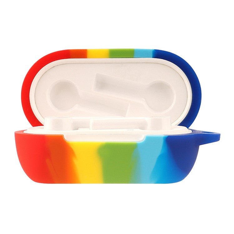 For OnePlus Buds Z2 Bluetooth Earphone Silicone Protective Case Drop-proof Cover with Anti-lost Buckle - Multi-color