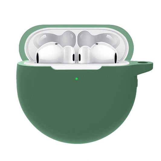 Waterproof Silicone Case for Huawei FreeBuds 4 / 4E Earphone Protective Cover with Hook - Blackish Green