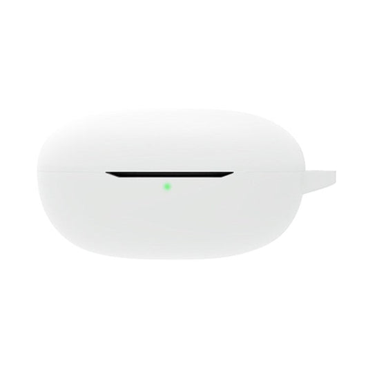 Scratch Resistant Case for Realme Buds Q Wireless Earbuds Protector with Anti-Lost Buckle Bluetooth Headset Silicone Cover - White