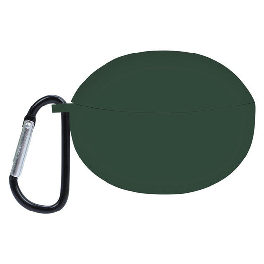 For OPPO Enco Air2 Pro Anti-scratch Silicone Cover TWS Earphone Protective Sleeve Case with Anti-lost Buckle - Midnight Green