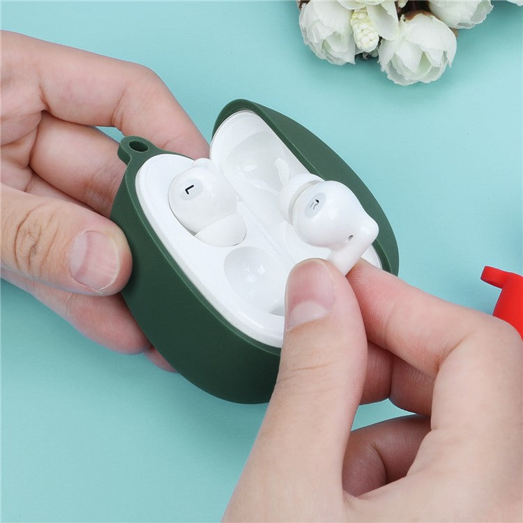 For OPPO Enco Air2 Pro Anti-scratch Silicone Cover TWS Earphone Protective Sleeve Case with Anti-lost Buckle - Sky Blue