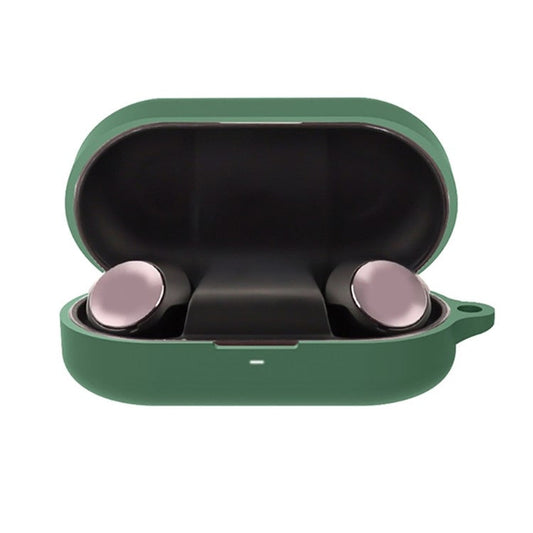 For B&O Beoplay EQ Bluetooth Earphone Soft Silicone Protective Case Drop-proof Cover with Anti-lost Buckle - Blackish Green