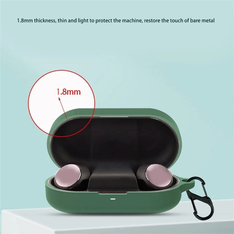 For B&O Beoplay EQ Bluetooth Earphone Soft Silicone Protective Case Drop-proof Cover with Anti-lost Buckle - Black