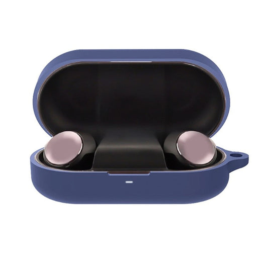 For B&O Beoplay EQ Bluetooth Earphone Soft Silicone Protective Case Drop-proof Cover with Anti-lost Buckle - Dark Blue