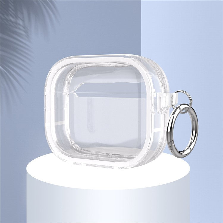 For Apple AirPods 3 Stylish Transparent Dual-color Design PC+TPU Bluetooth Earphone Case Anti-fall Charging Box - White