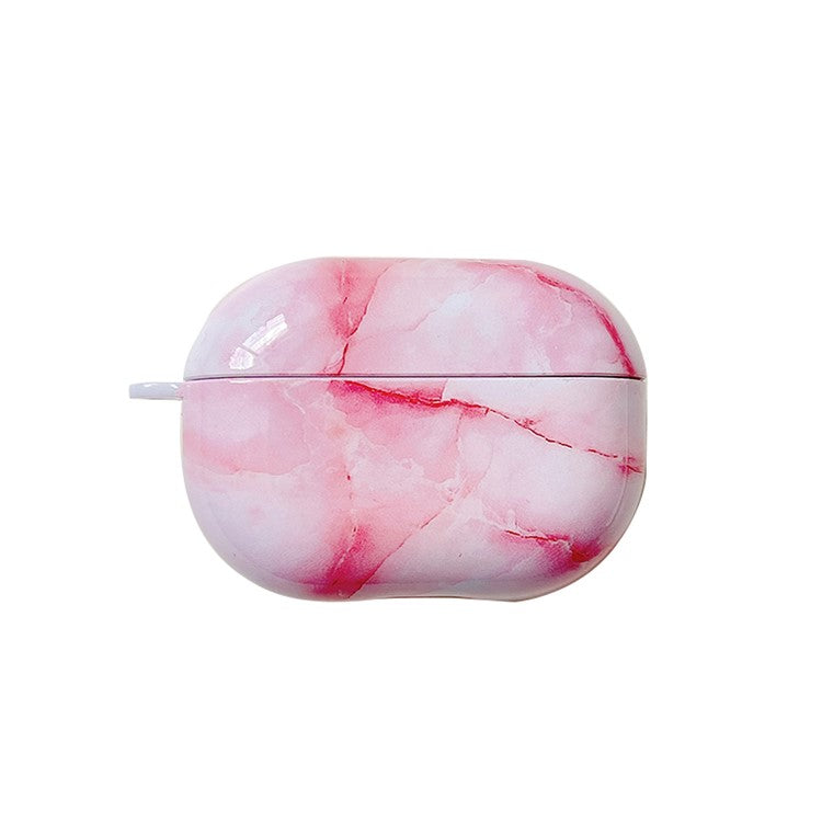 For Xiaomi Redmi Buds 4 Pro Earphone Case Hard PC Stylish Marble Pattern Water Transfer Printing Charging Box Protective Cover - Pink White Marble