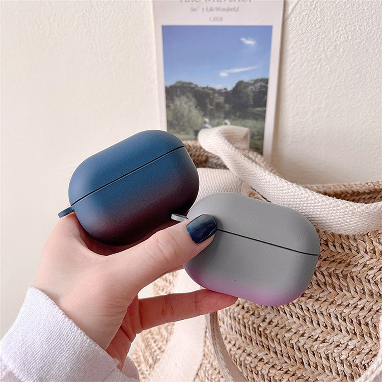 For Xiaomi Redmi Buds 4 Pro Fashionable Gradient Hard PC Anti-wear Matte Bluetooth Earphone Case Charging Box - Grey / Purple