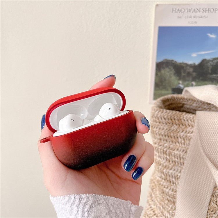 For Xiaomi Redmi Buds 4 Pro Fashionable Gradient Hard PC Anti-wear Matte Bluetooth Earphone Case Charging Box - Red / Black