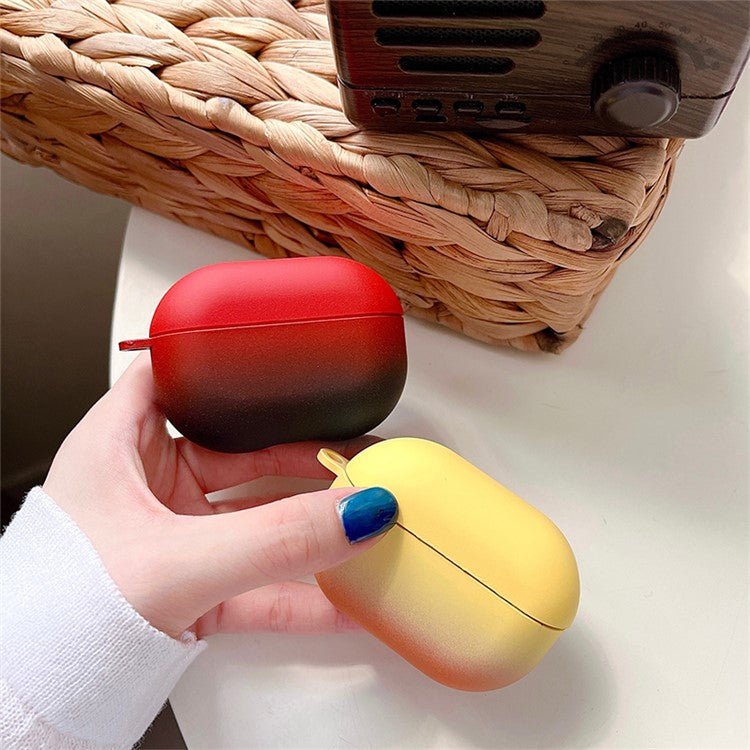 For Xiaomi Redmi Buds 4 Pro Fashionable Gradient Hard PC Anti-wear Matte Bluetooth Earphone Case Charging Box - Red / Black