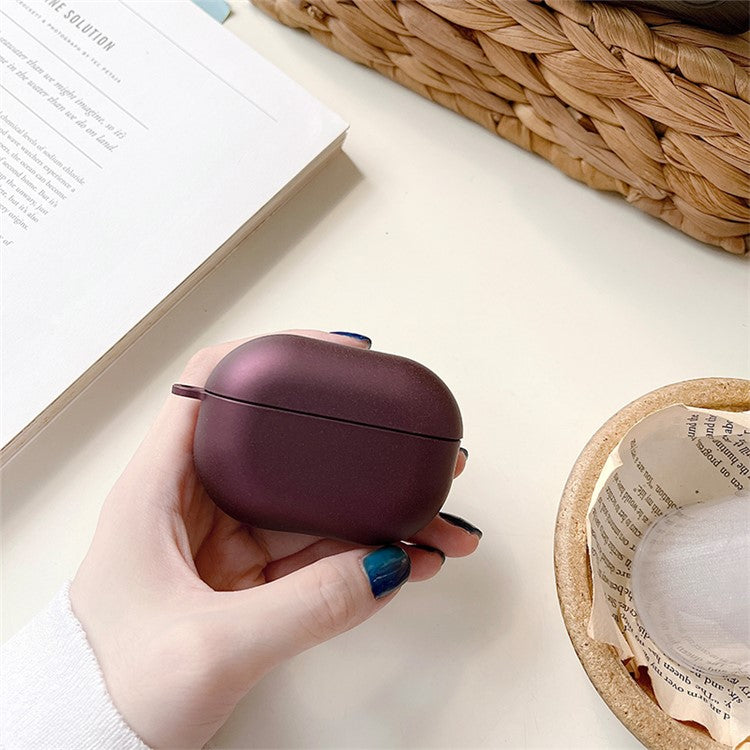 For Xiaomi Redmi Buds 4 Pro Matte Anti-fingerprint Hard PC Bluetooth Earphone Case Anti-drop Wear-resistant Charging Box - Wine Red