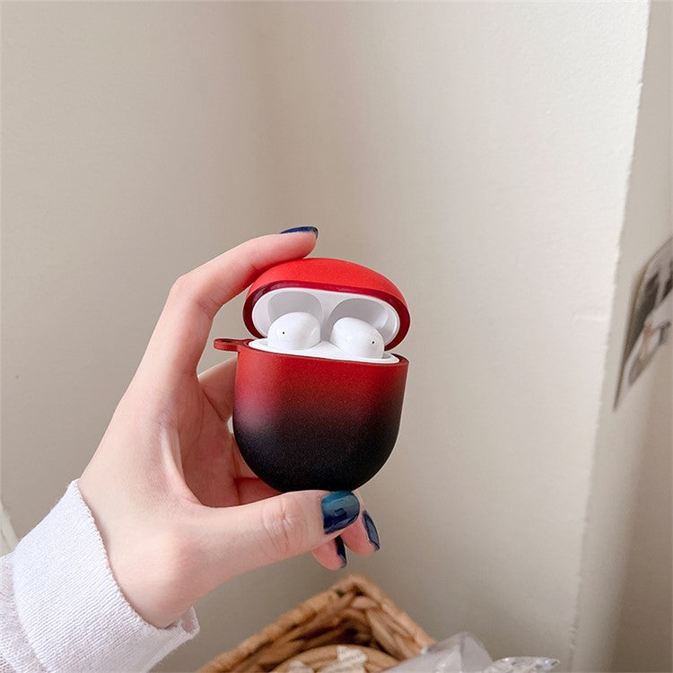 For Xiaomi Redmi Buds 4 Stylish Gradient Hard PC Anti-drop Matte Bluetooth Earphone Case Charging Box - Red / Black